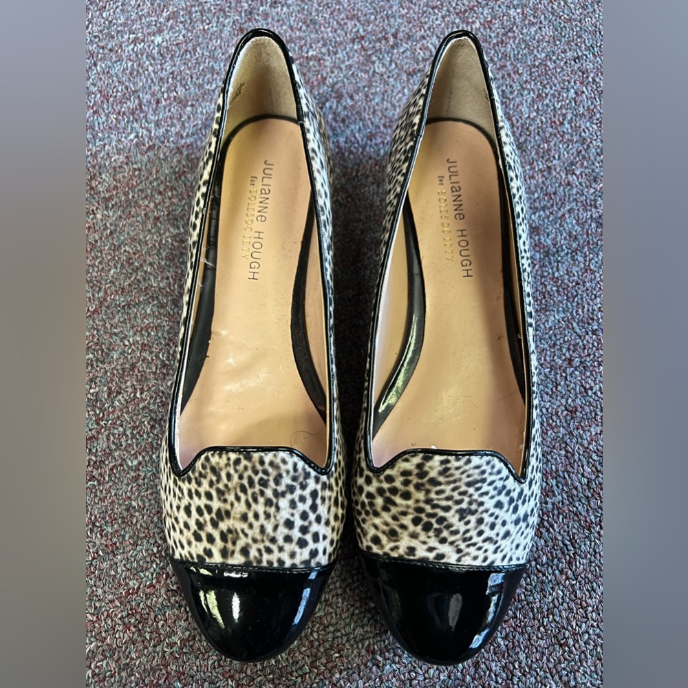Julianne Hough Shoes Womens 8B Casual Slip On Ballet Brown Fabric Cap Toe